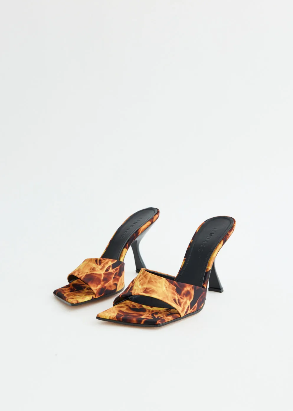 Adele Printed Flames Mules