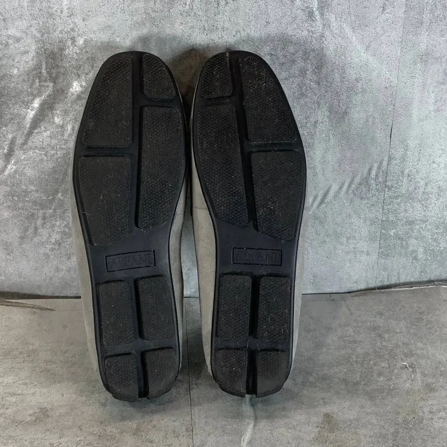 ALFANI Men's Light Grey Egan Faux-Suede Slip-On Moc-Toe Driver Loafers SZ 9