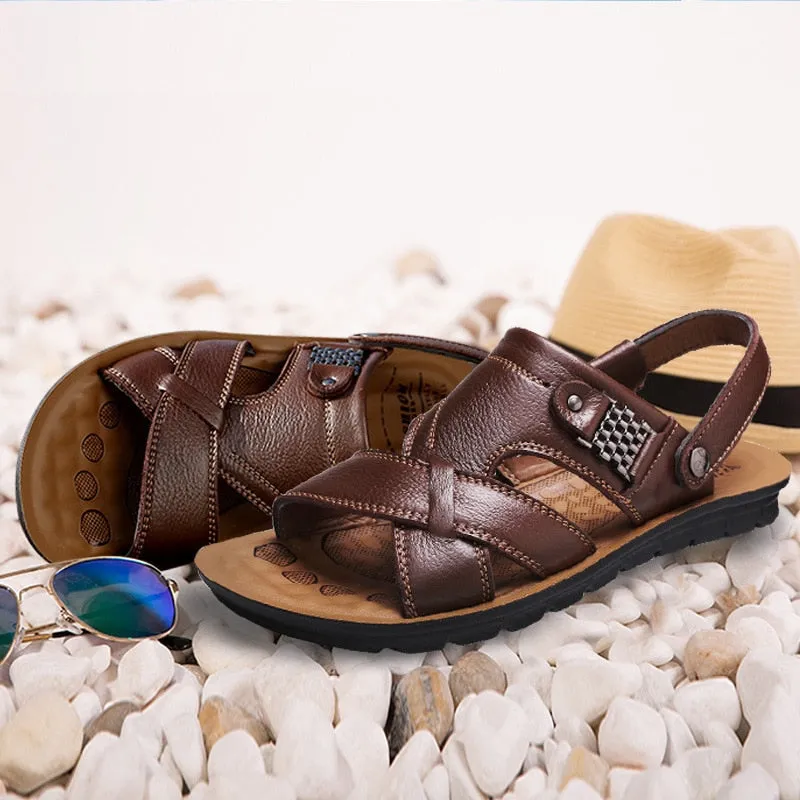 Angelo Ricci™ Comfortable Leather Soft Sandals