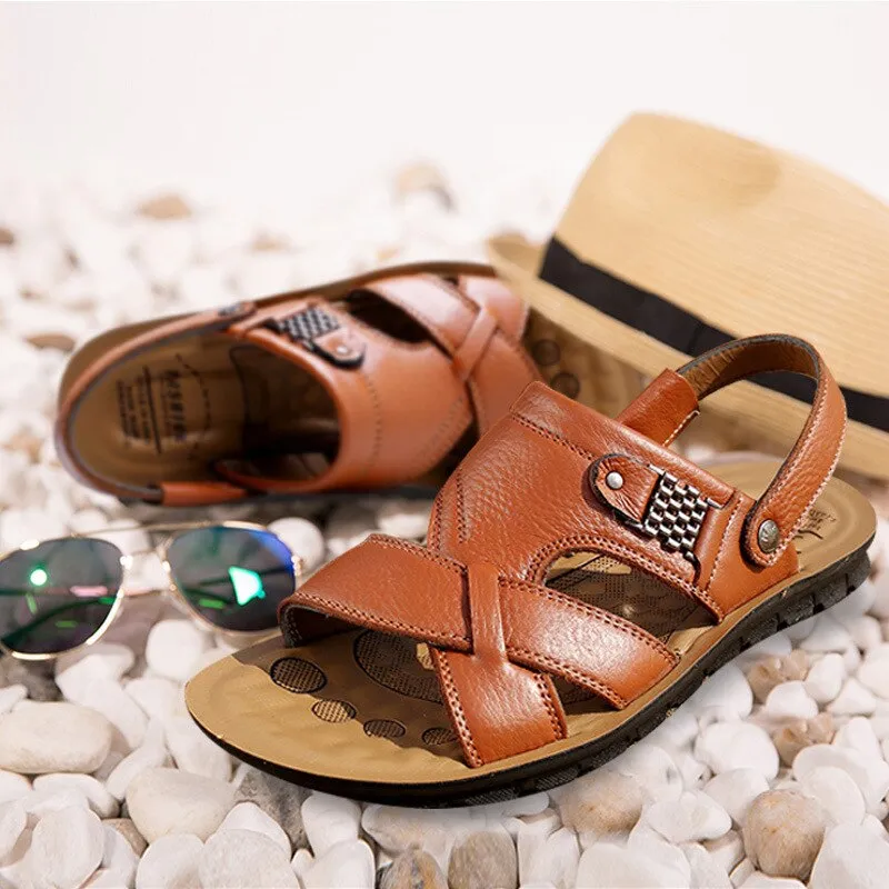 Angelo Ricci™ Comfortable Leather Soft Sandals