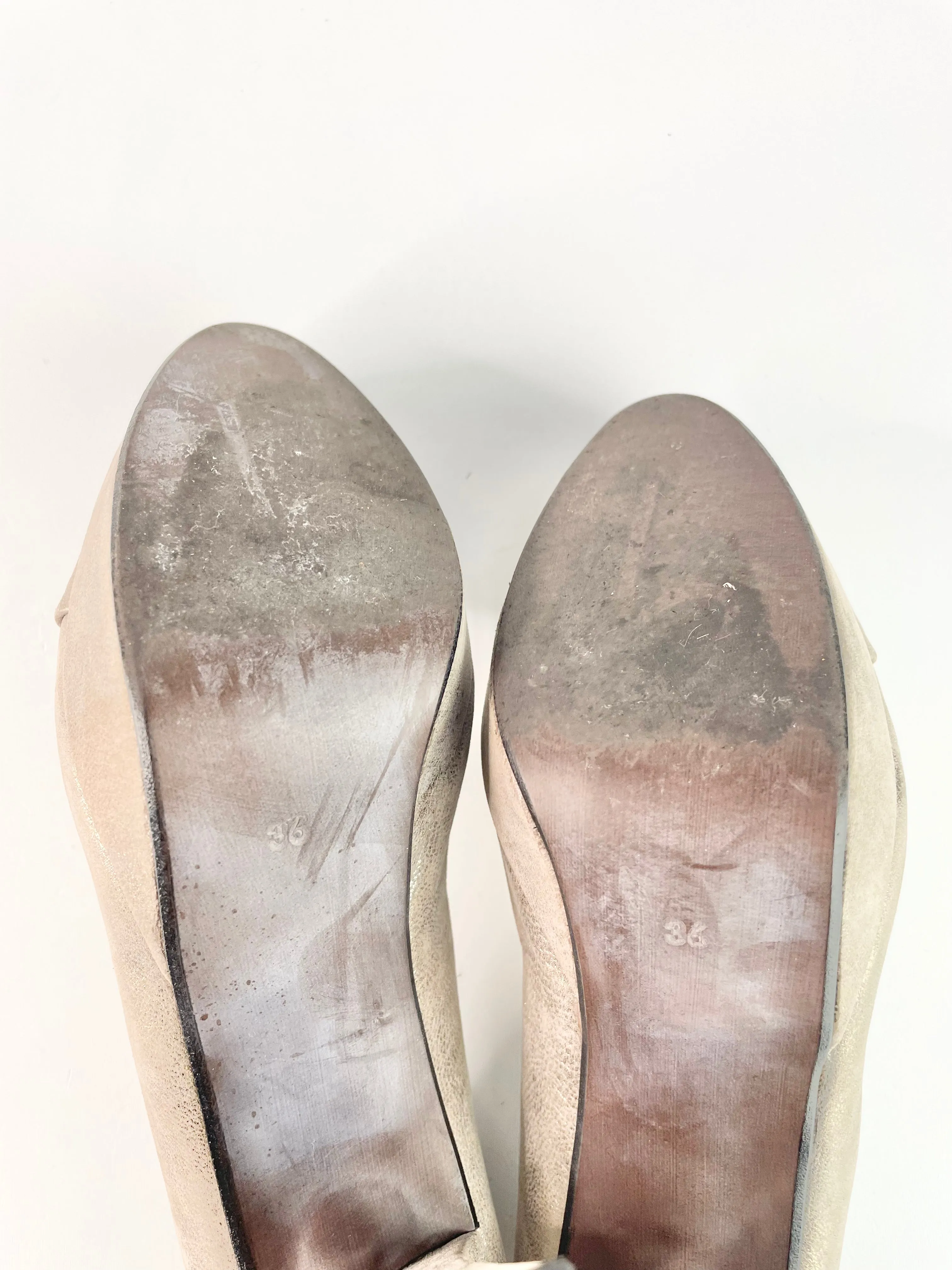 Billi Bi of Copenhagen Metallic Cappuccino Leather Pumps - EU36