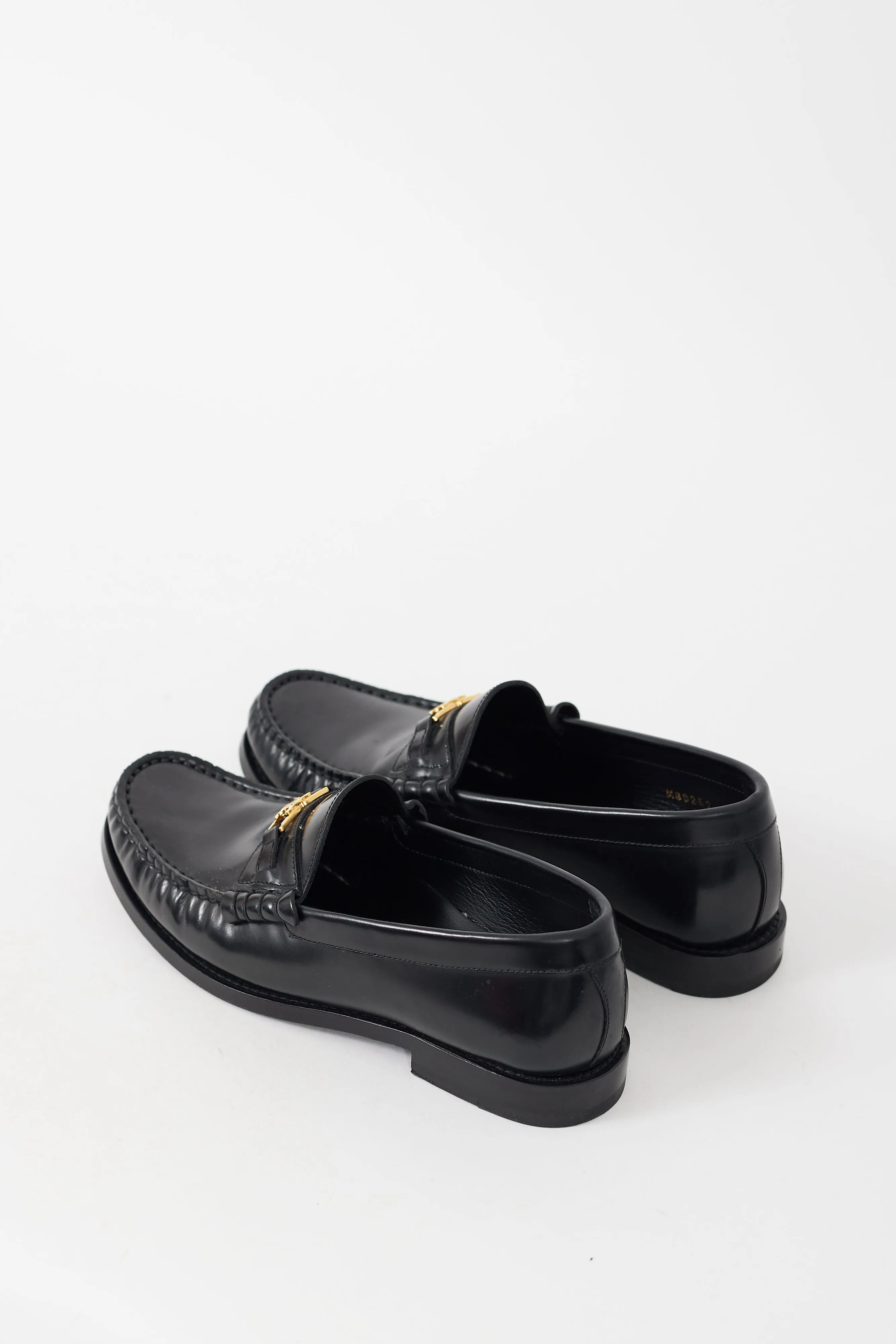 Black & Gold Leather Luco Triomphe Loafer
