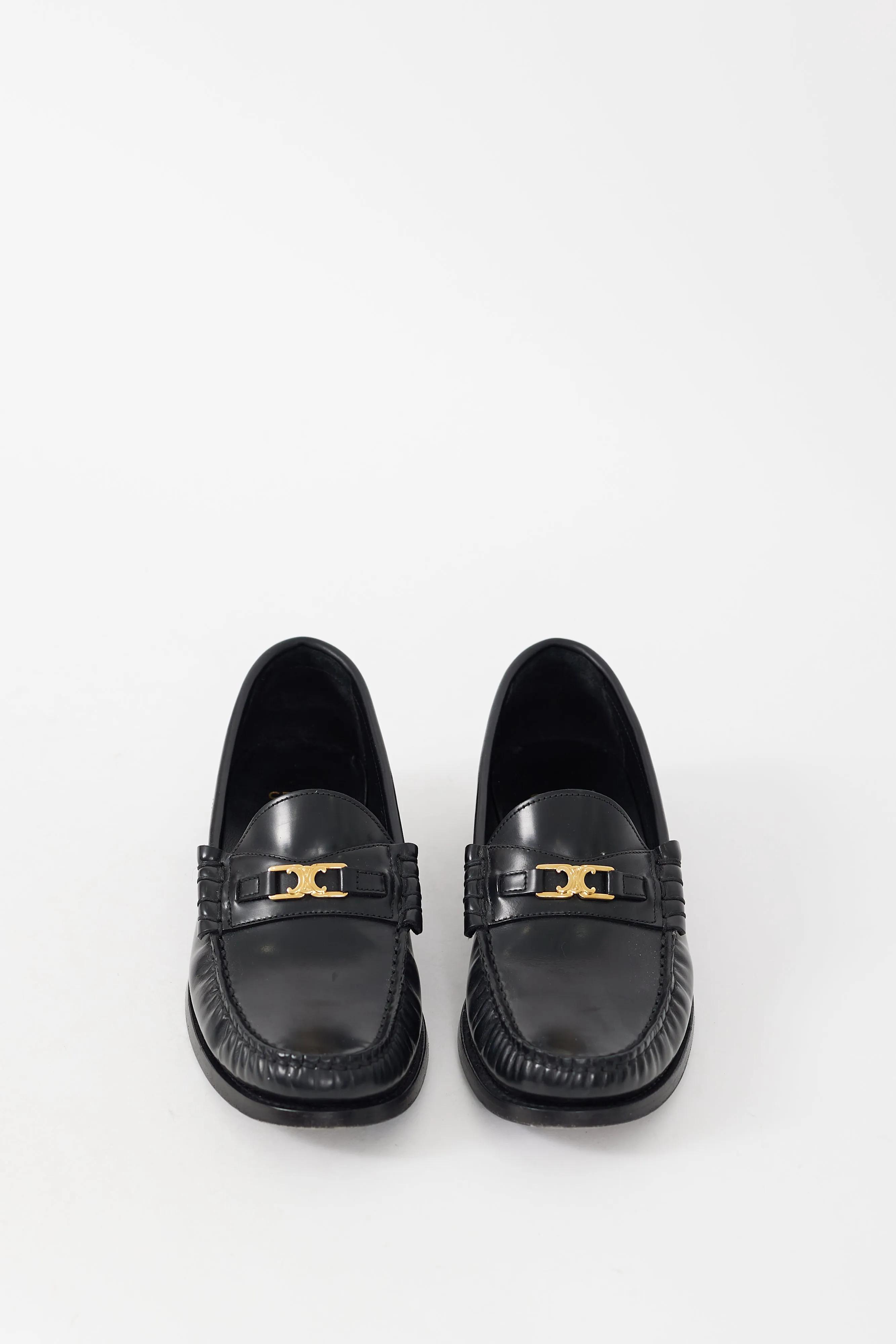 Black & Gold Leather Luco Triomphe Loafer