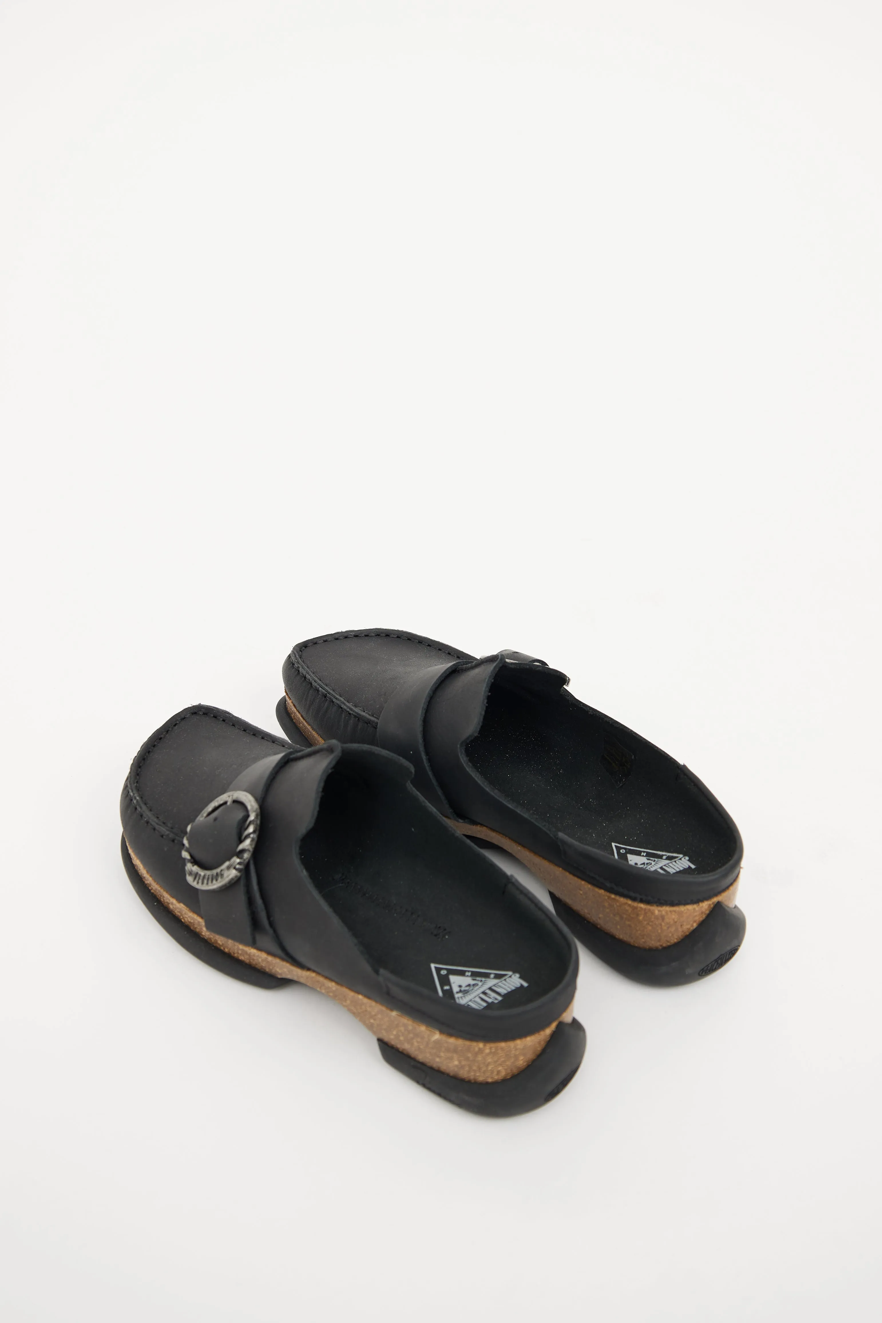 Black Linn Buckle Mule
