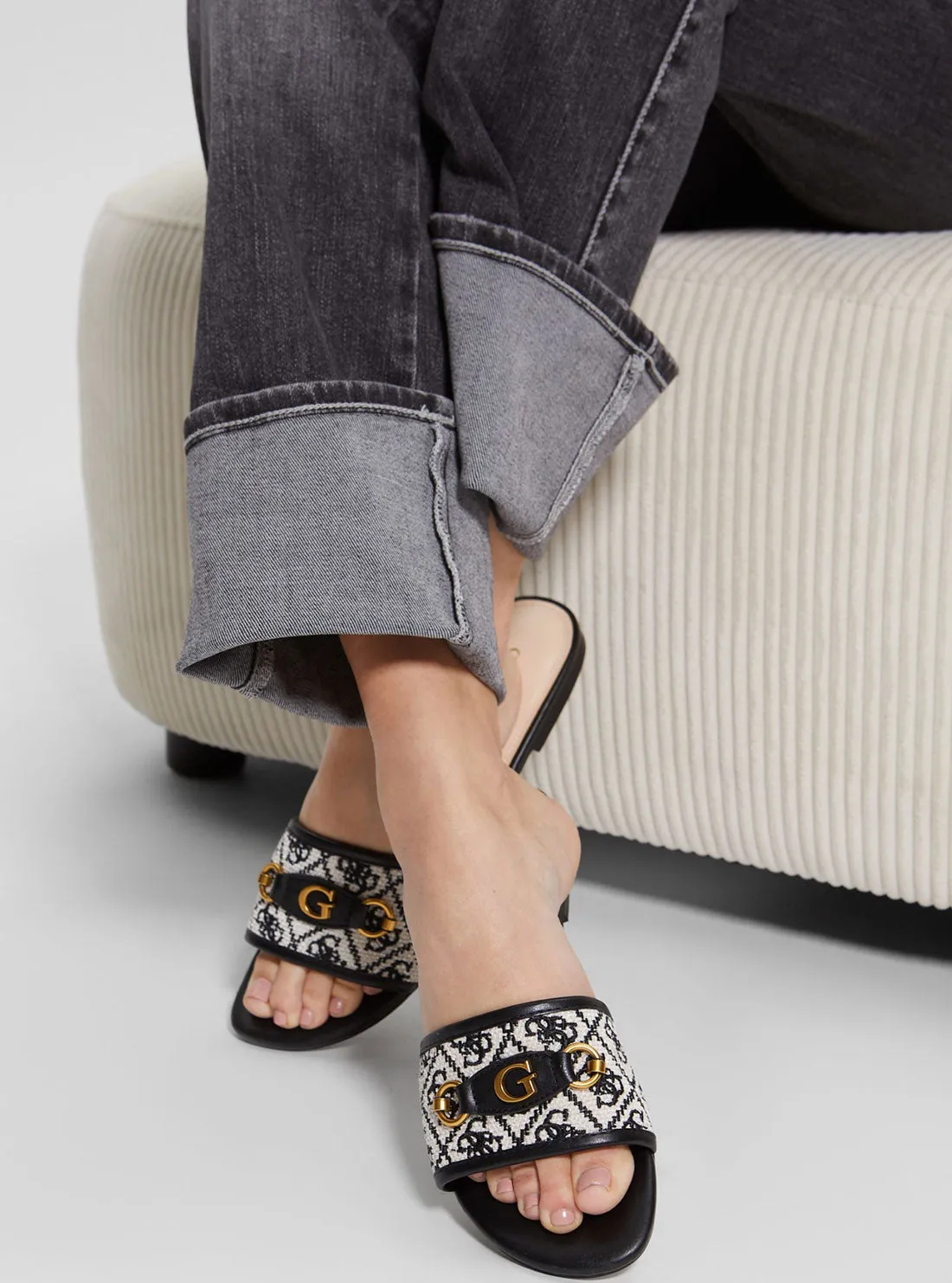 Black Logo Hammi Slide Sandals