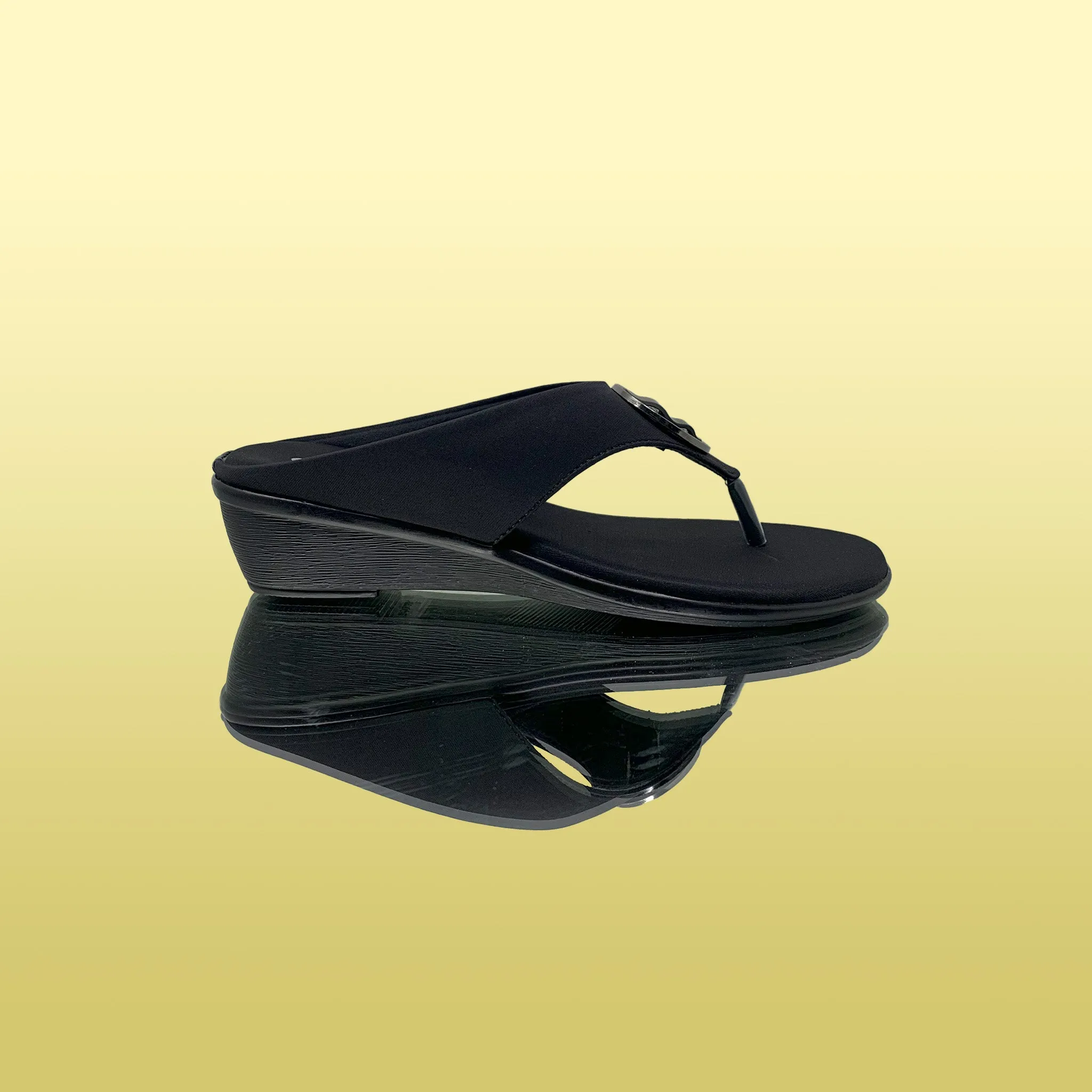 Black Wedge Sandals