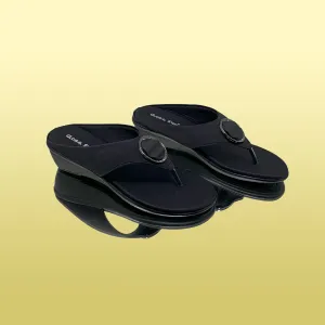 Black Wedge Sandals
