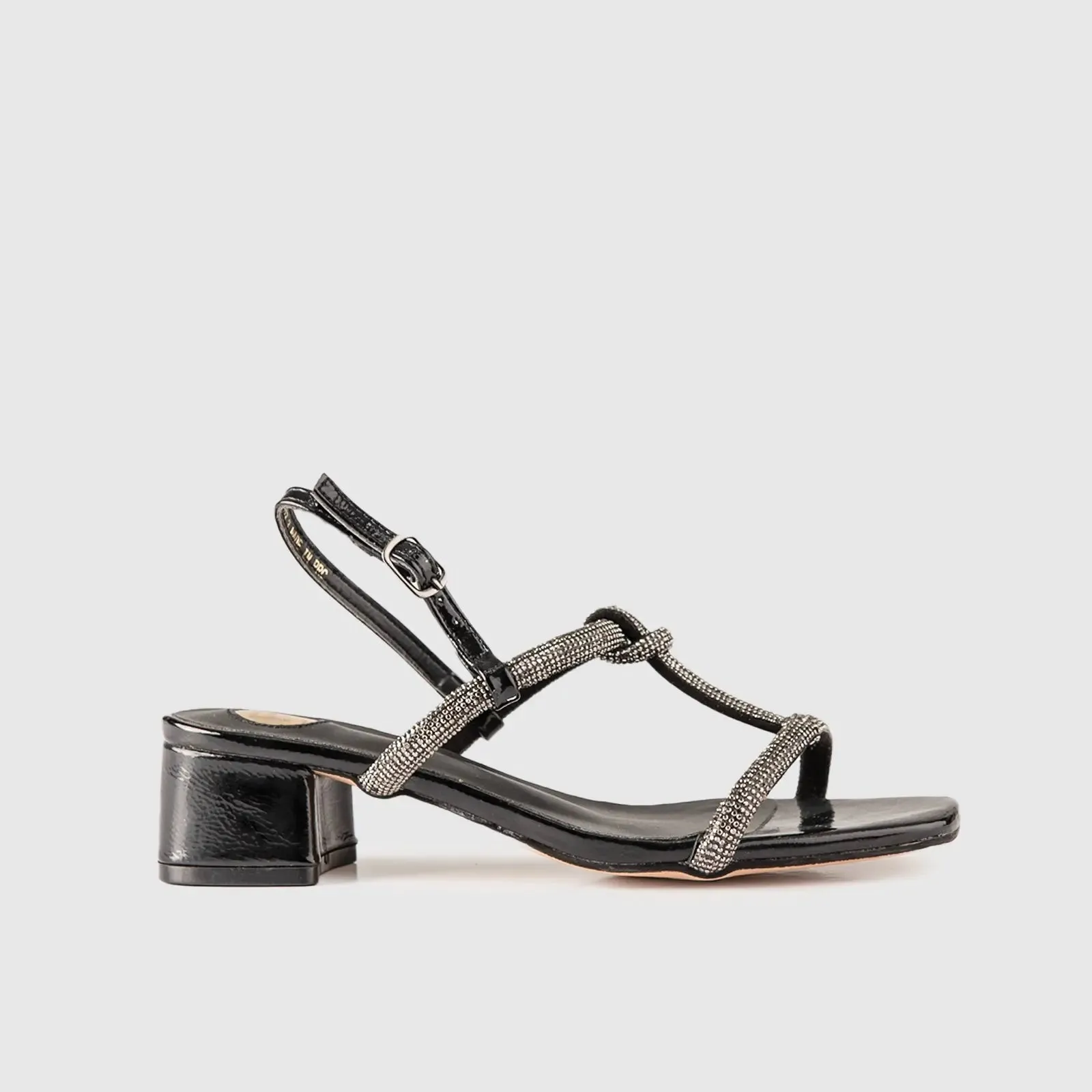 Block Heel Evening Sandal Black 01613