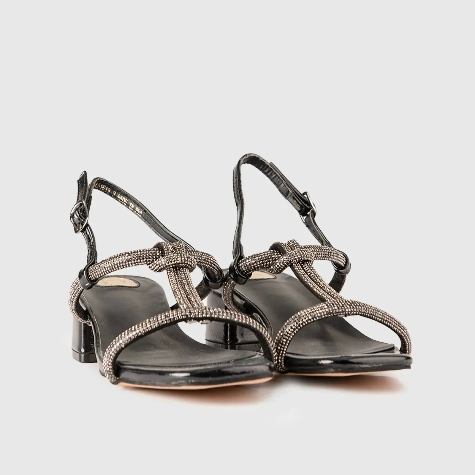 Block Heel Evening Sandal Black 01613