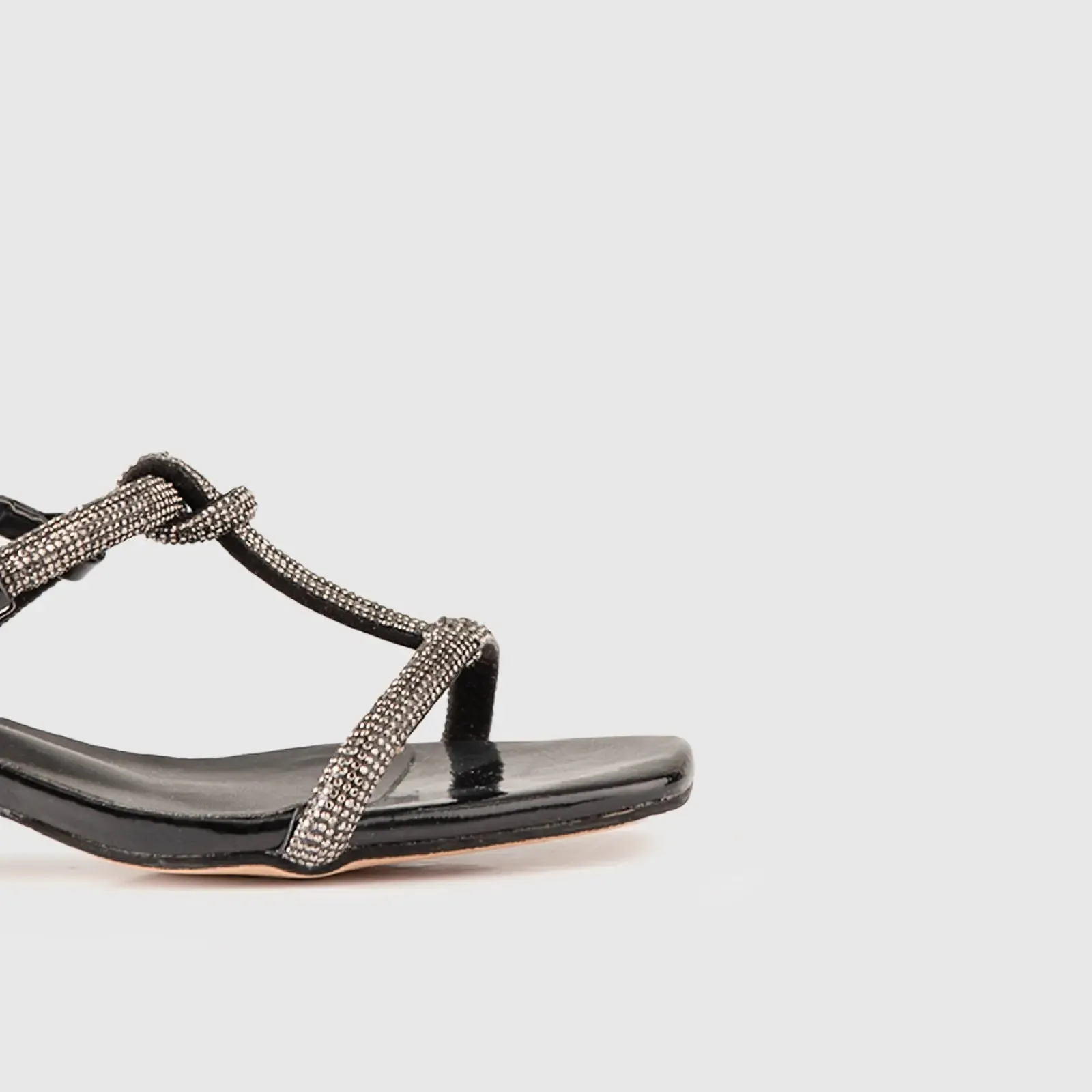 Block Heel Evening Sandal Black 01613