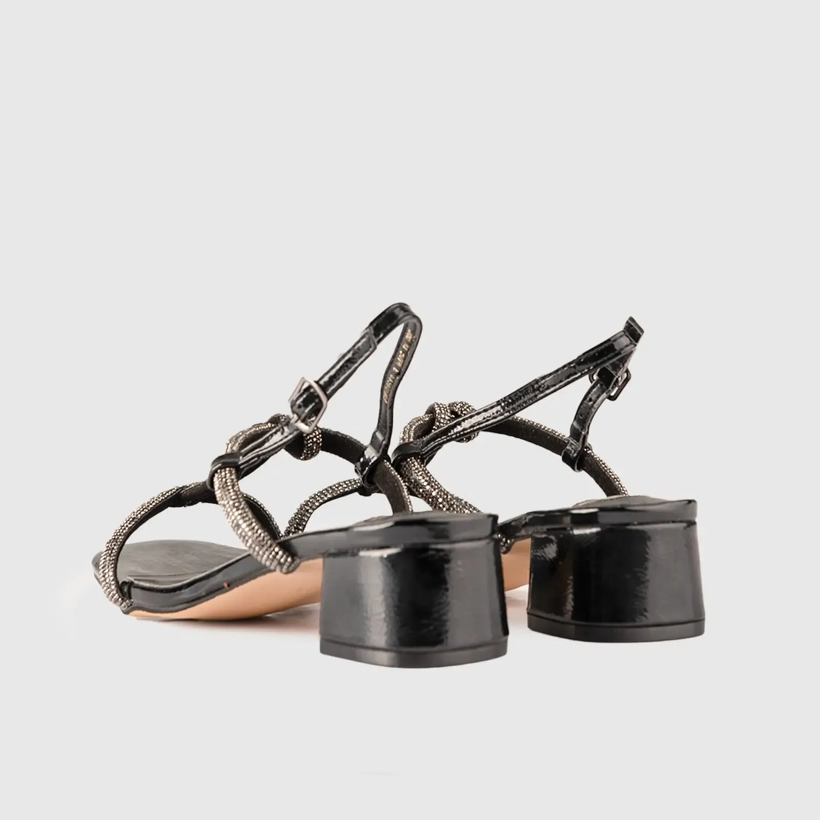 Block Heel Evening Sandal Black 01613