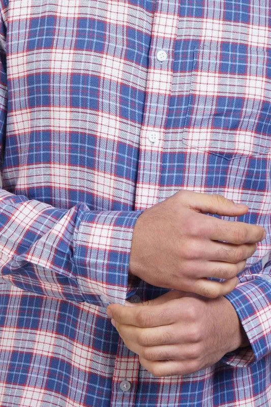 Blue check shirt