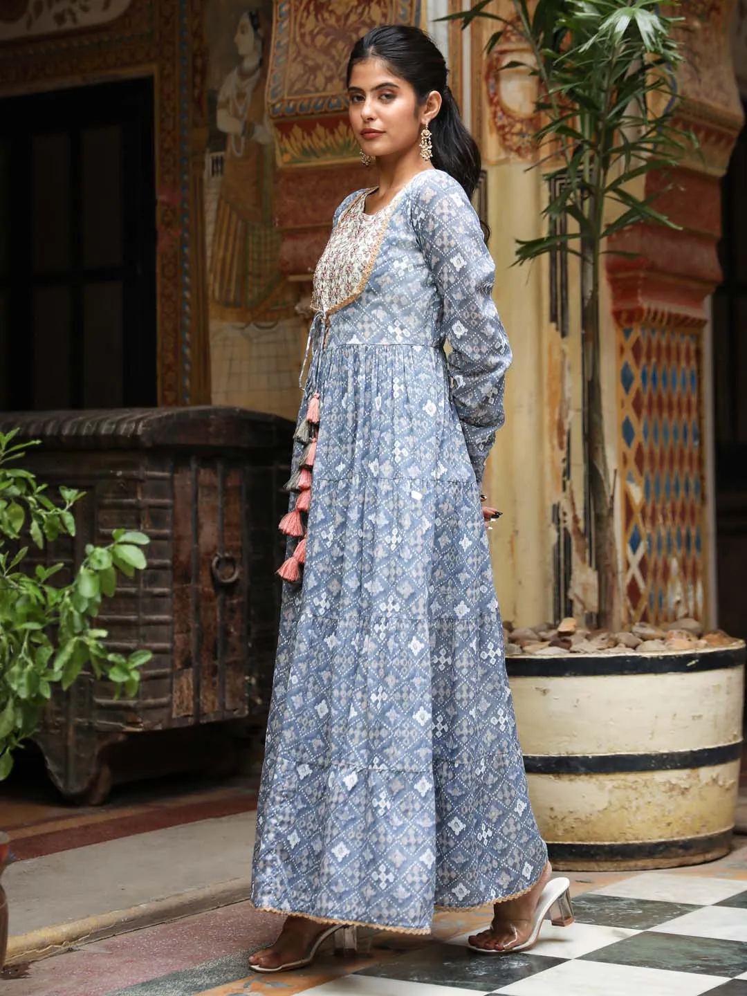 Blue Embellished Dress