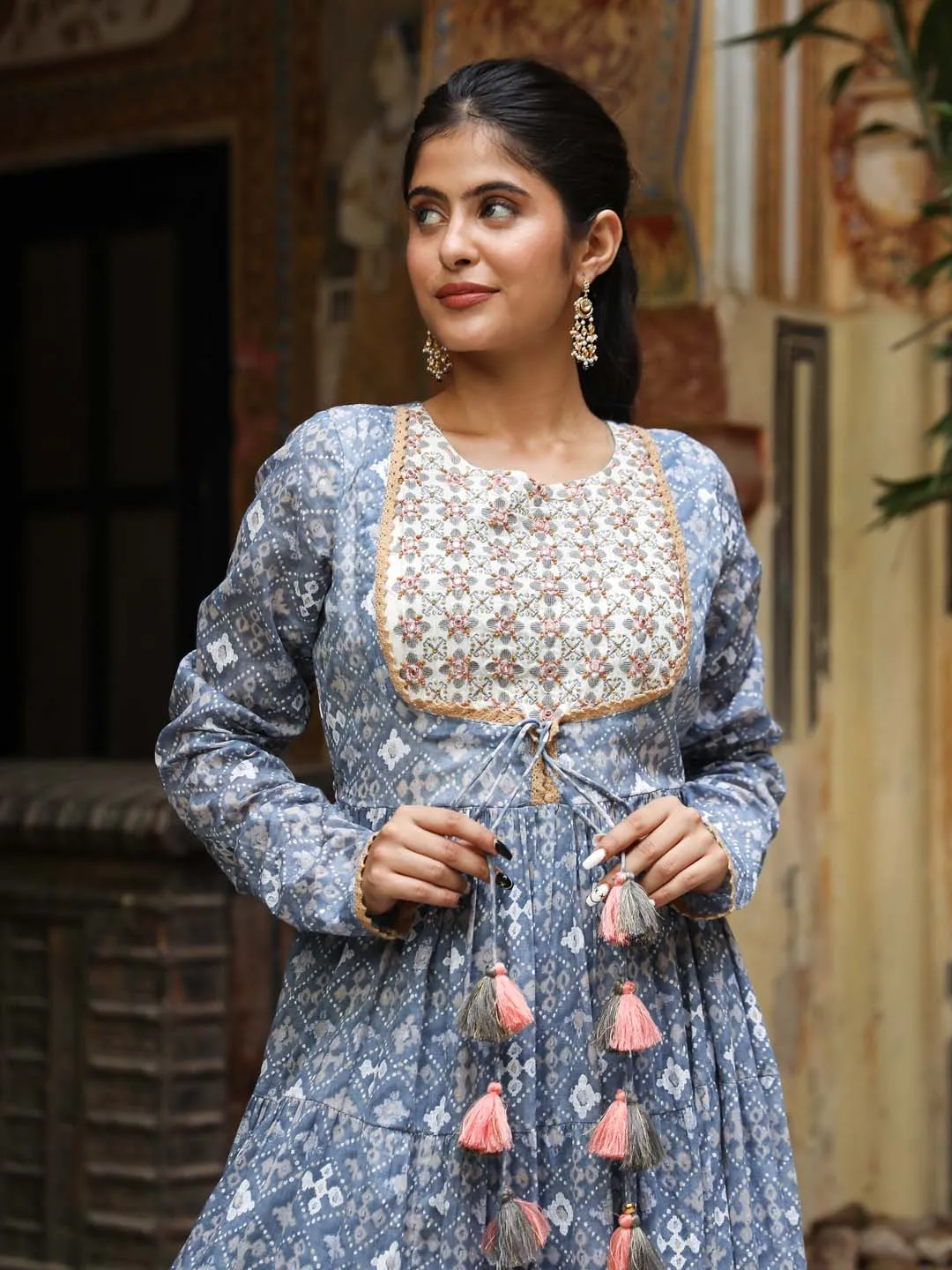 Blue Embellished Dress