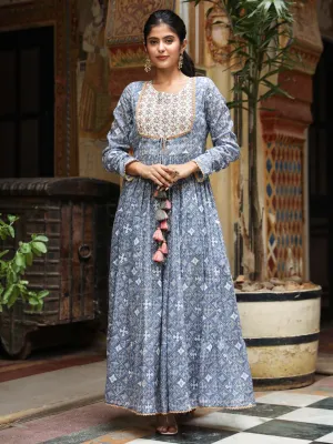 Blue Embellished Dress