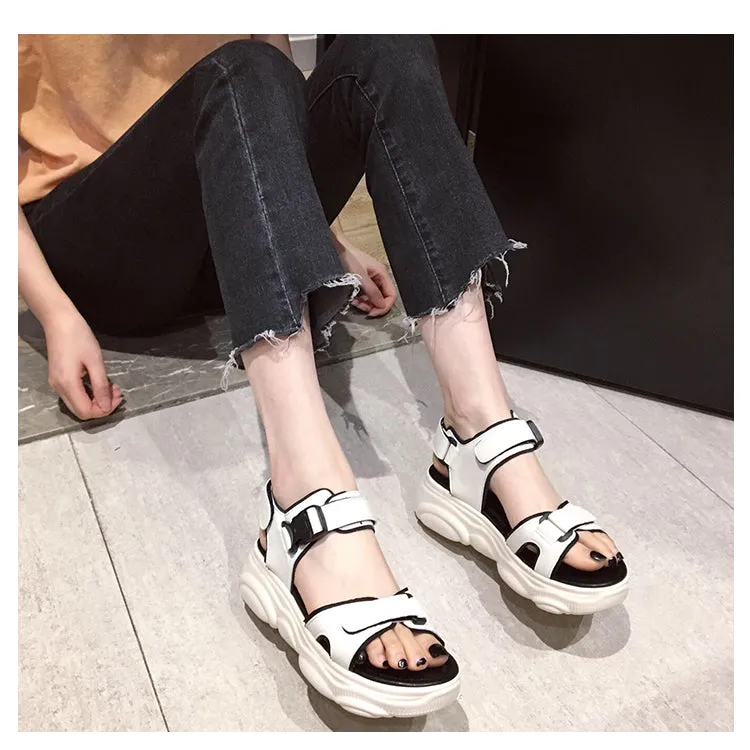 BOOPDO DESIGN CHUNKY SPORTY FLAT SANDALS