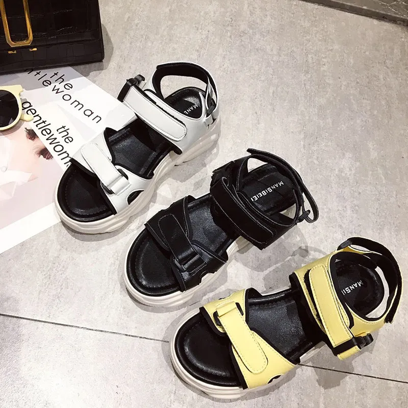 BOOPDO DESIGN CHUNKY SPORTY FLAT SANDALS