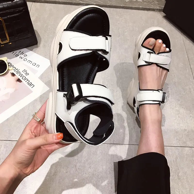 BOOPDO DESIGN CHUNKY SPORTY FLAT SANDALS