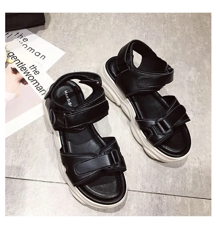 BOOPDO DESIGN CHUNKY SPORTY FLAT SANDALS