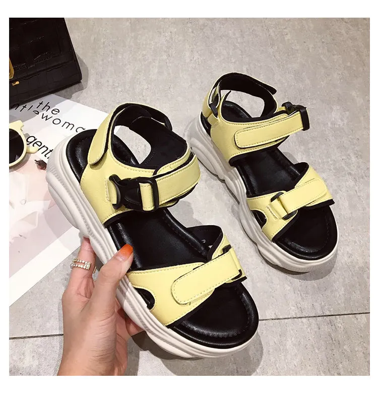 BOOPDO DESIGN CHUNKY SPORTY FLAT SANDALS