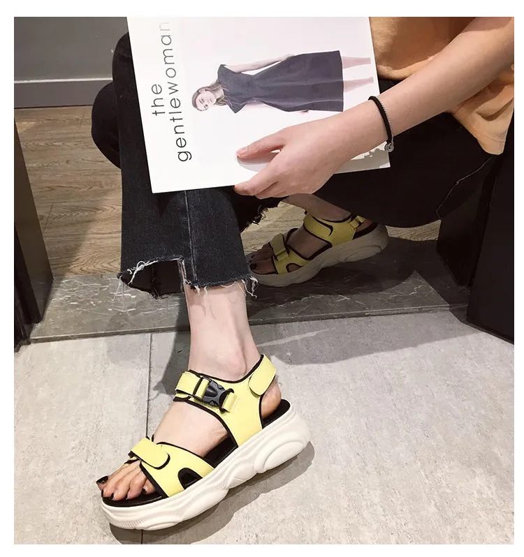 BOOPDO DESIGN CHUNKY SPORTY FLAT SANDALS