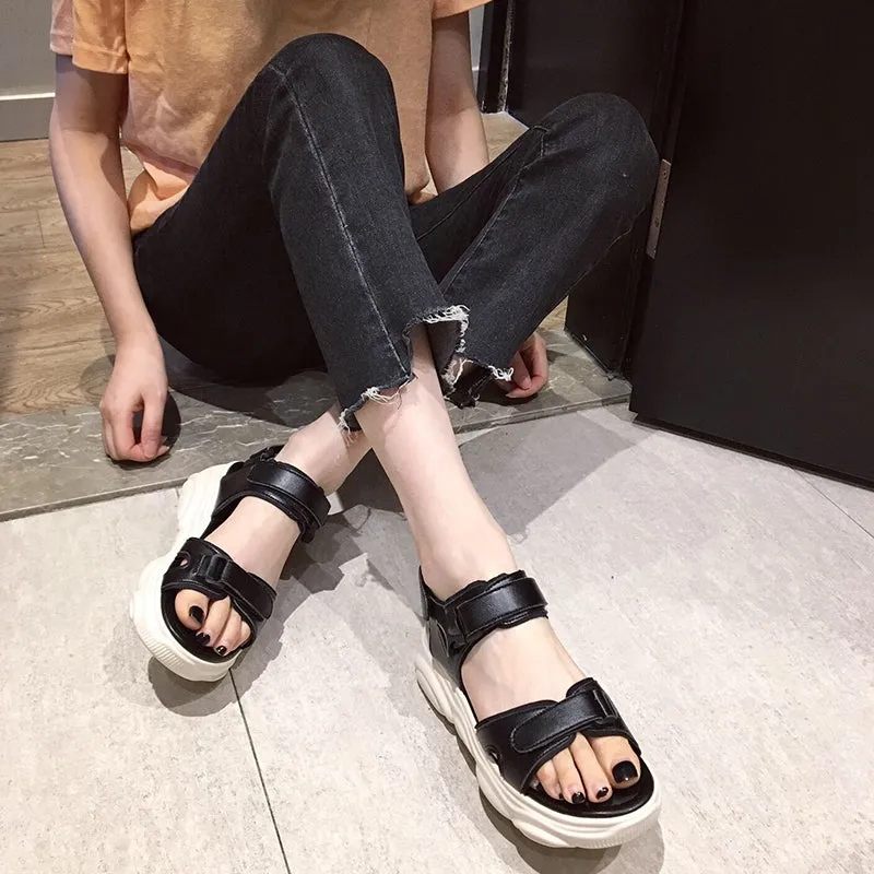 BOOPDO DESIGN CHUNKY SPORTY FLAT SANDALS