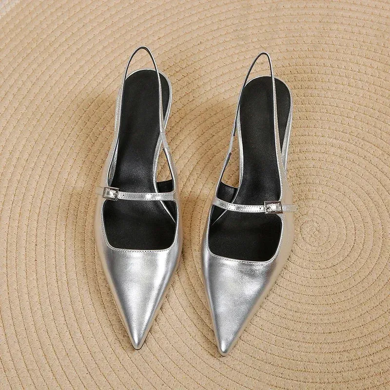 Buckle detail Low-heeled kitten heel shoes