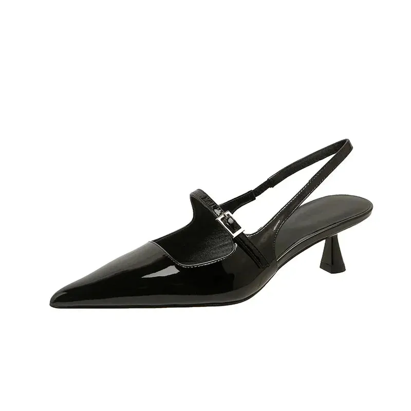 Buckle detail Low-heeled kitten heel shoes