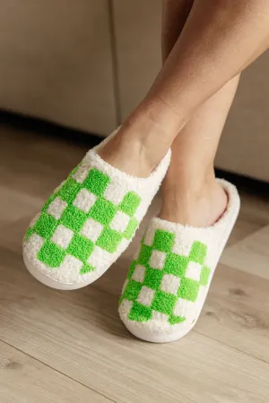 Checked Out Slippers in Green - 2/13/2024