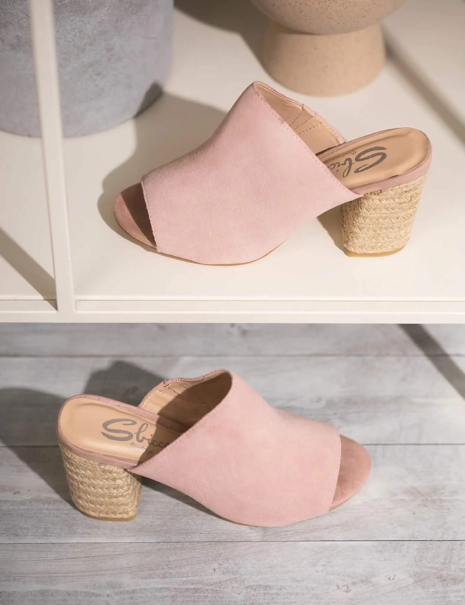 Chic Blush Suede High-Heeled Sandals