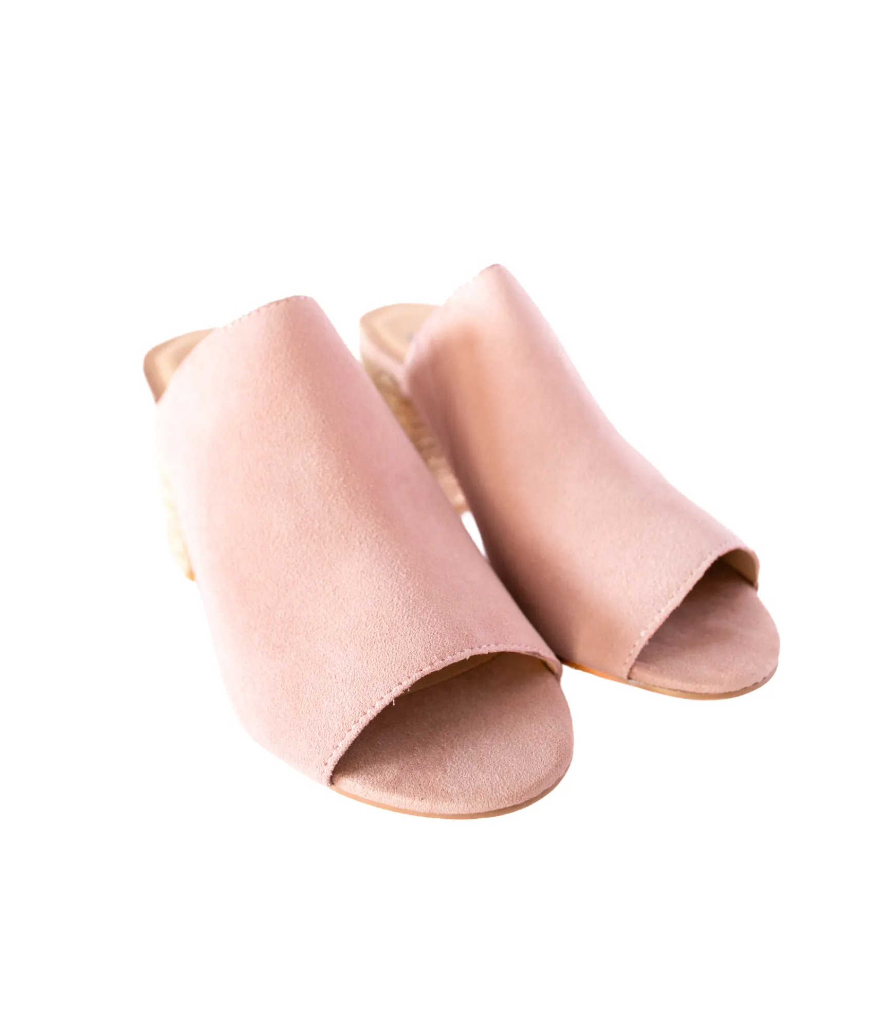 Chic Blush Suede High-Heeled Sandals