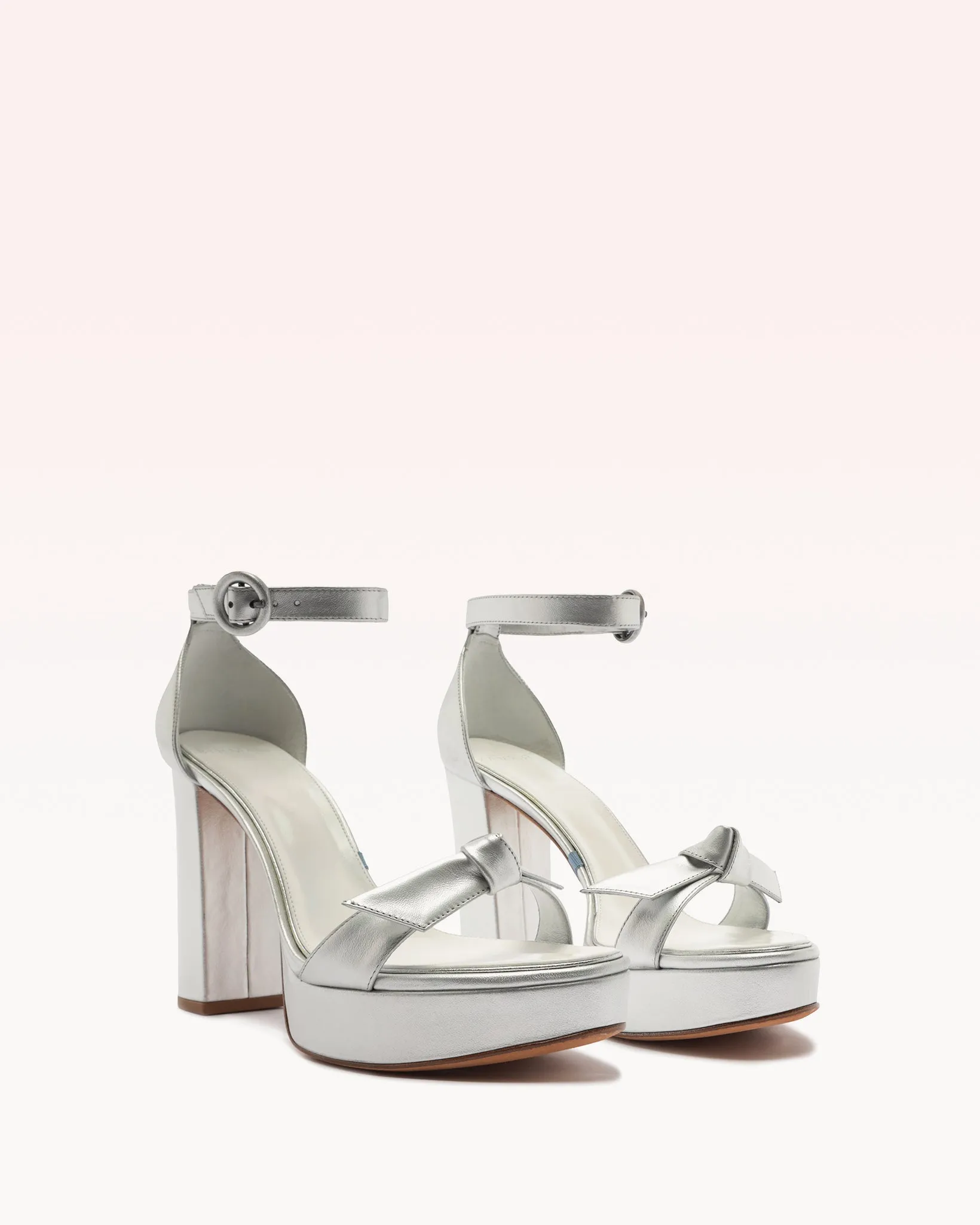 Clarita Platform Bridal 120 Metallic Silver Pearl