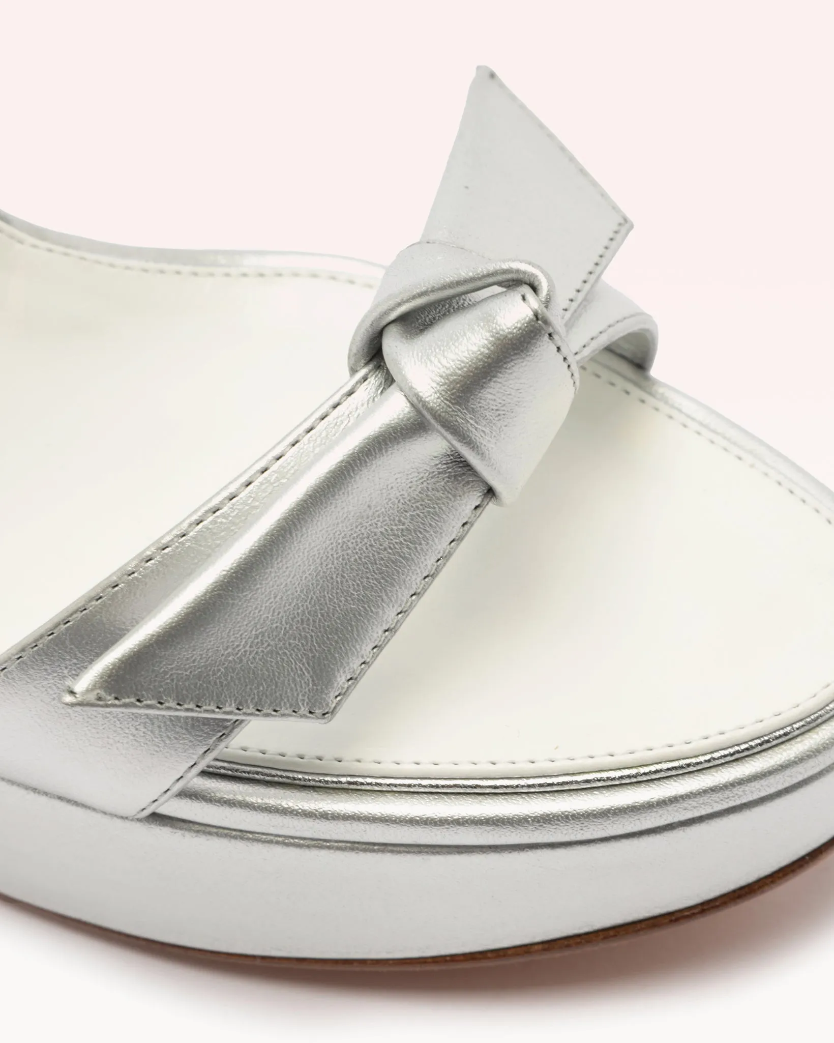 Clarita Platform Bridal 120 Metallic Silver Pearl