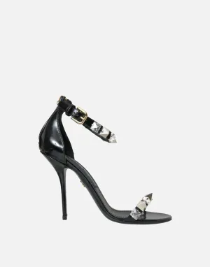 Crystal Embellished Ankle Strap Sandals