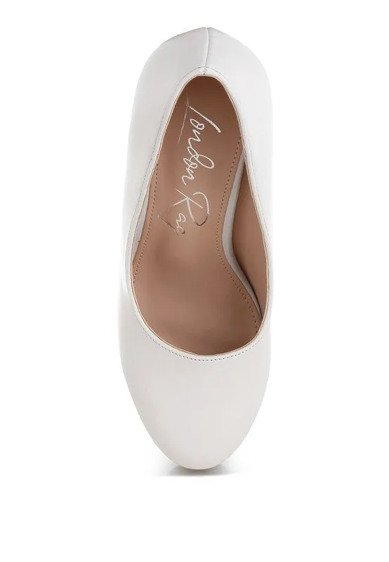 Damsor Faux Leather Block Heel Pumps