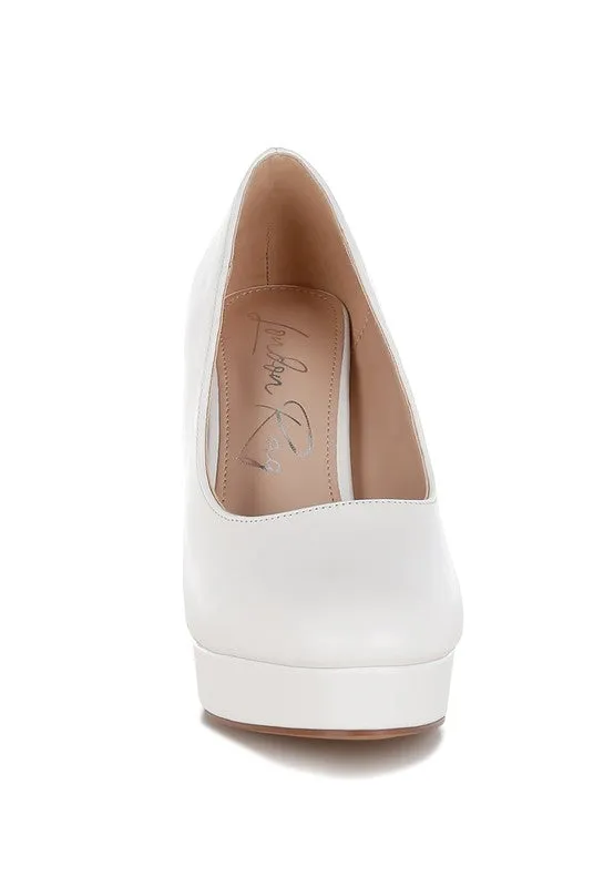 Damsor Faux Leather Block Heel Pumps