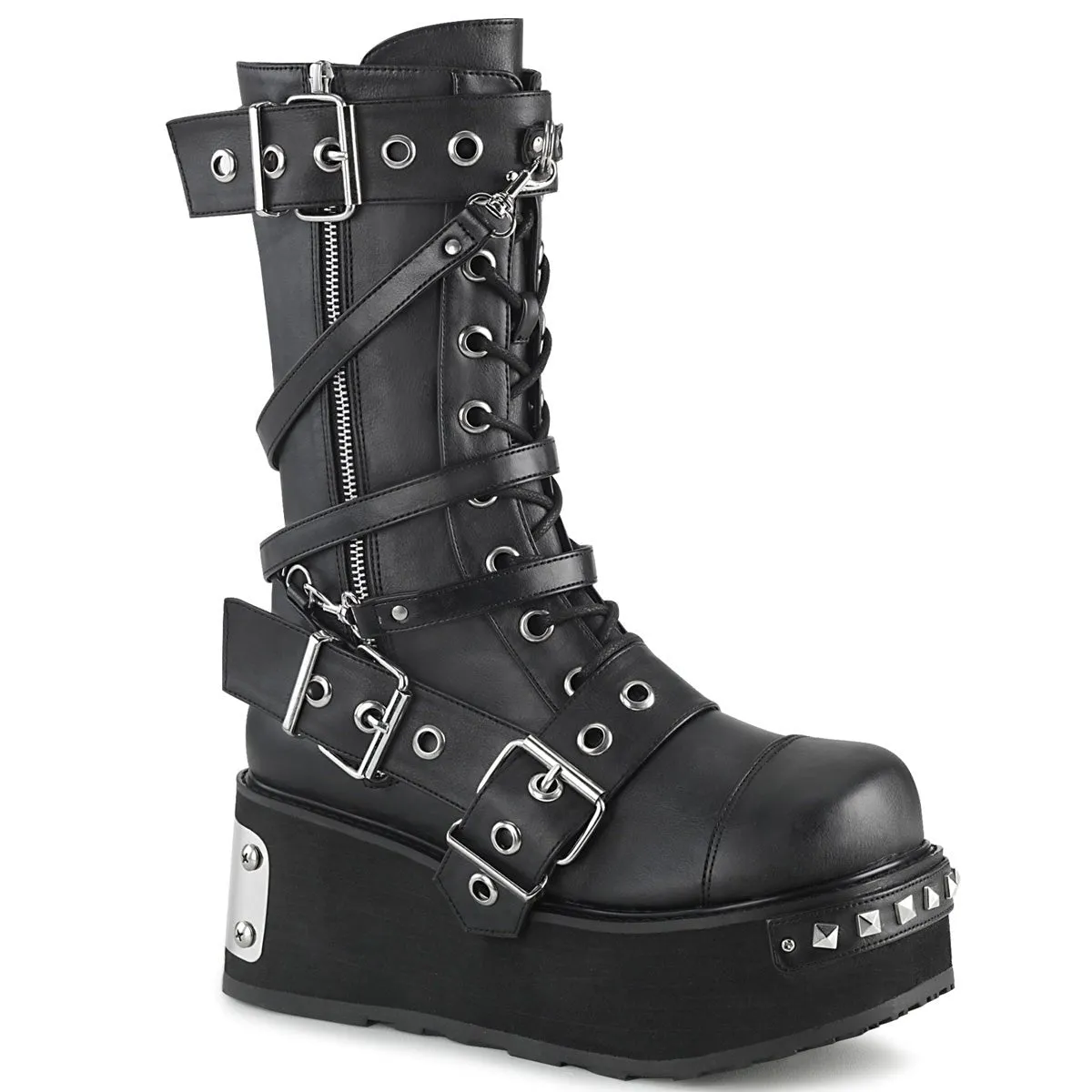 DemoniaCult Trashville 250 Unisex/Mens 4.6 Inch Heel, Platform Calf Length Boots