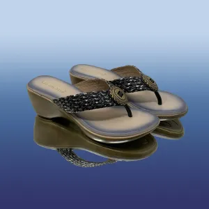 Elegant Grey Wedge Sandals