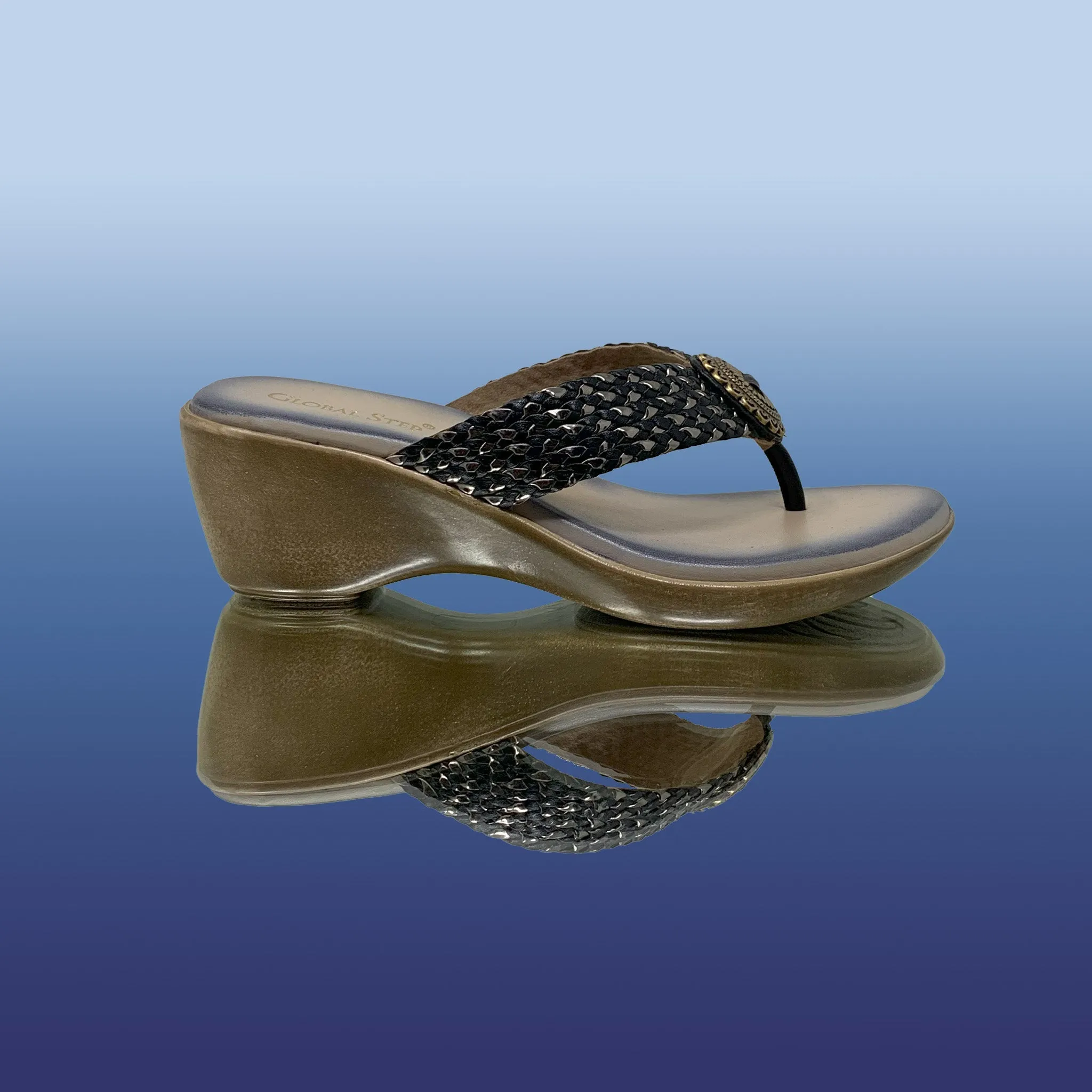 Elegant Grey Wedge Sandals