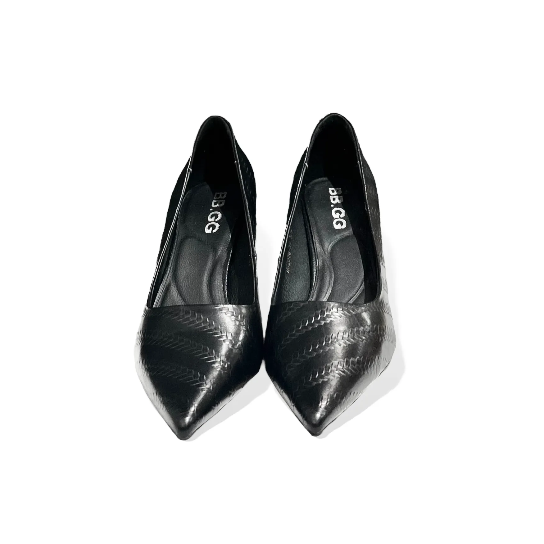 Embossed Calfskin Pointed-Toe Pumps