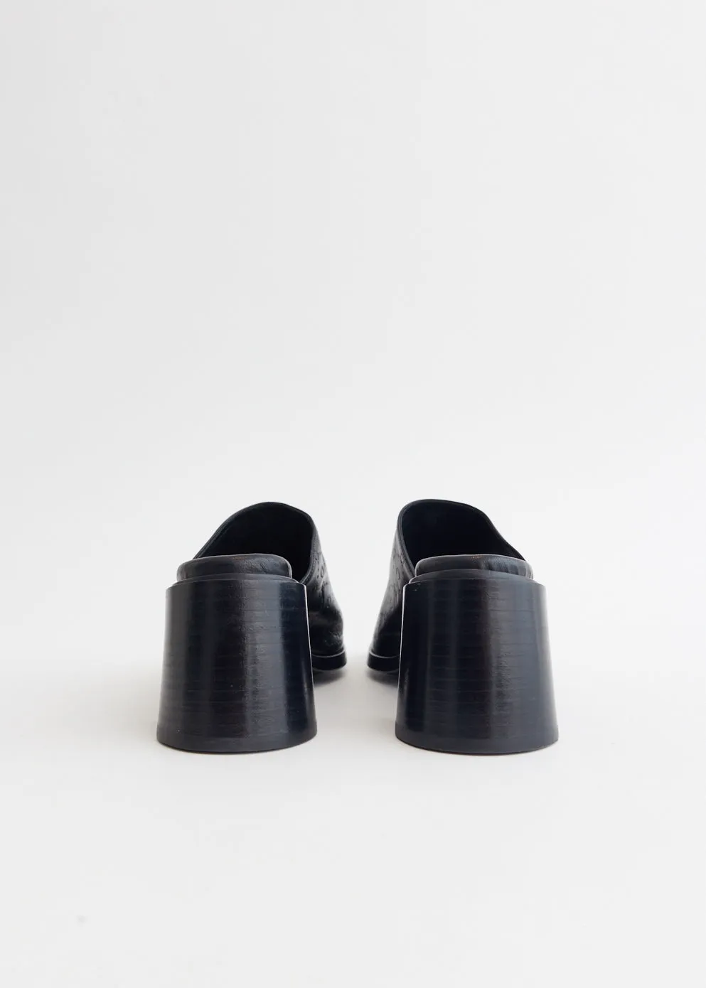 Embossed Leather Mules