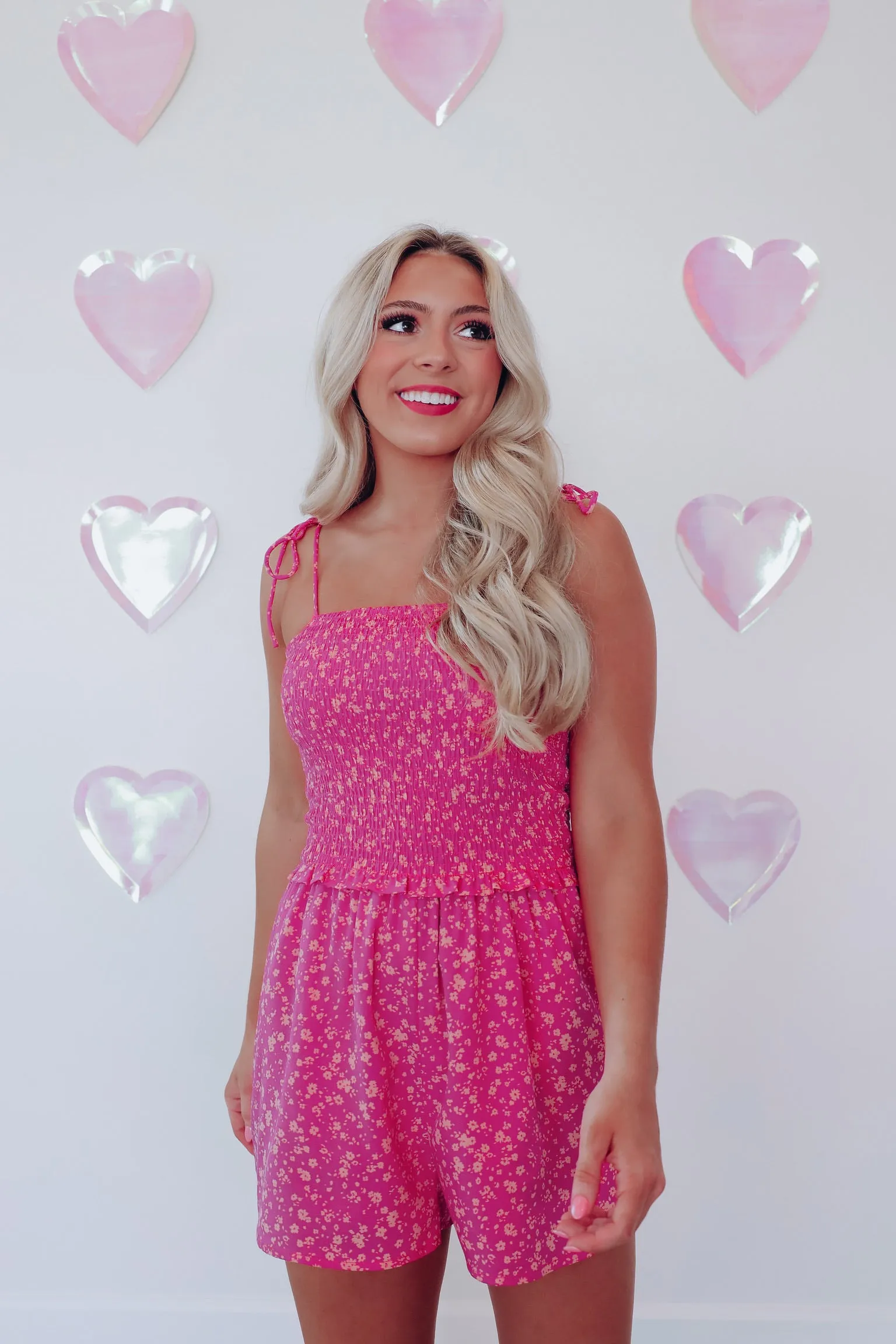Fiore Smocked Romper - Pink