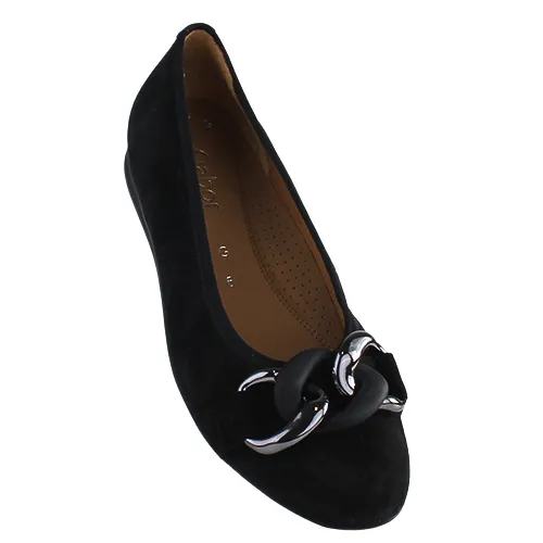 Gabor Ladies Suede Pumps - 42.625.47 - Black
