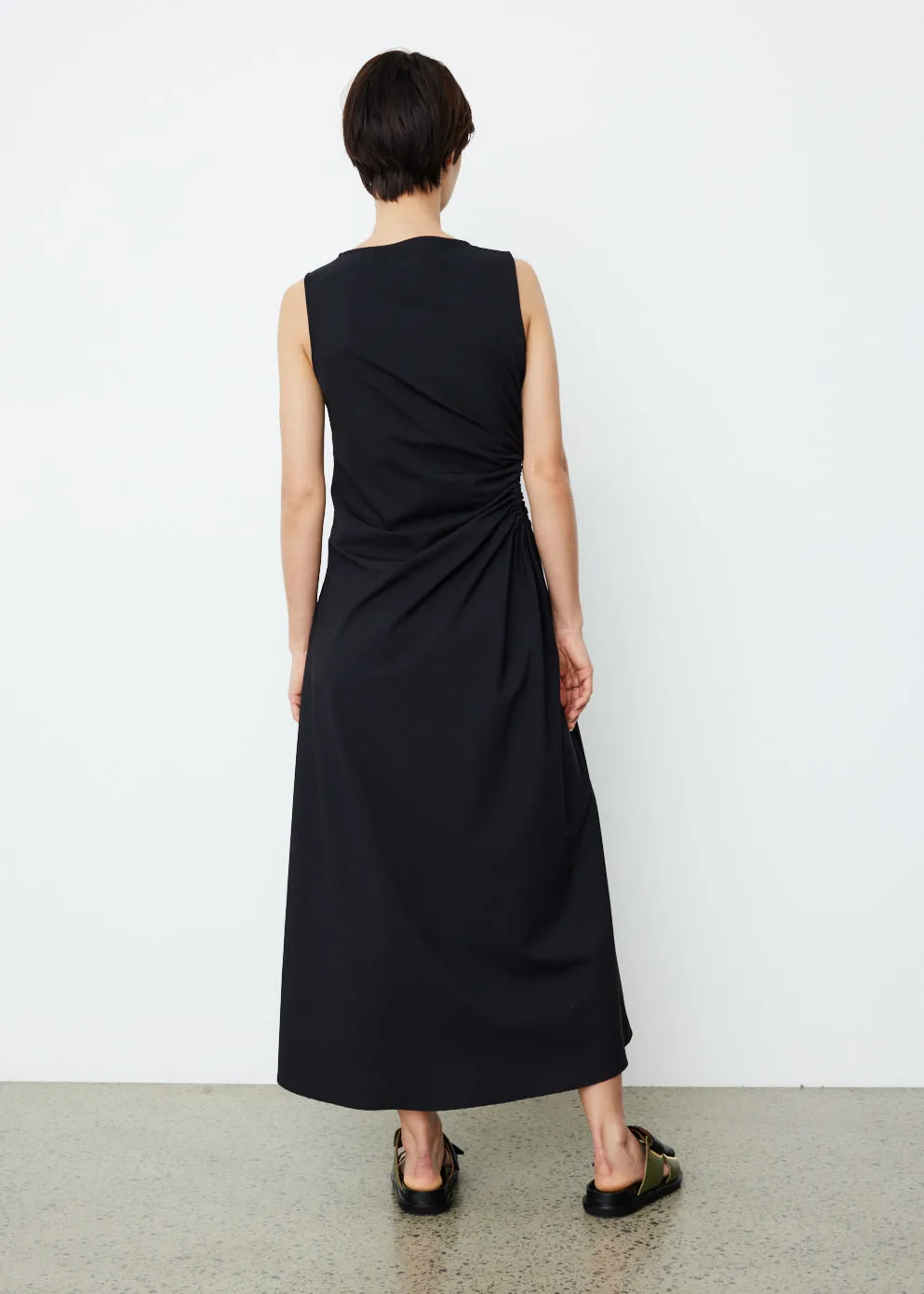 Gathered Cut Out Sleeveless Dress