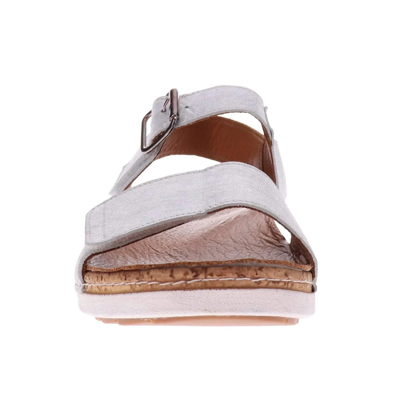 Georgia Tri Strap Adjustable Sandal in White Linen