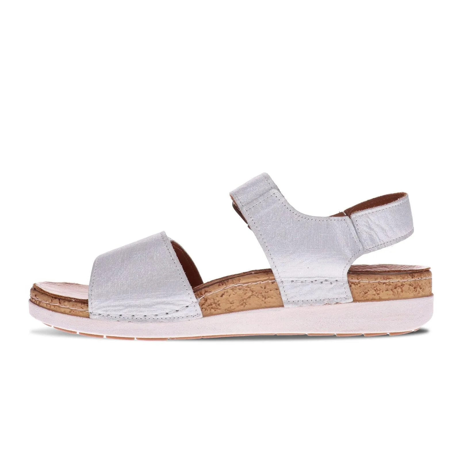 Georgia Tri Strap Adjustable Sandal in White Linen