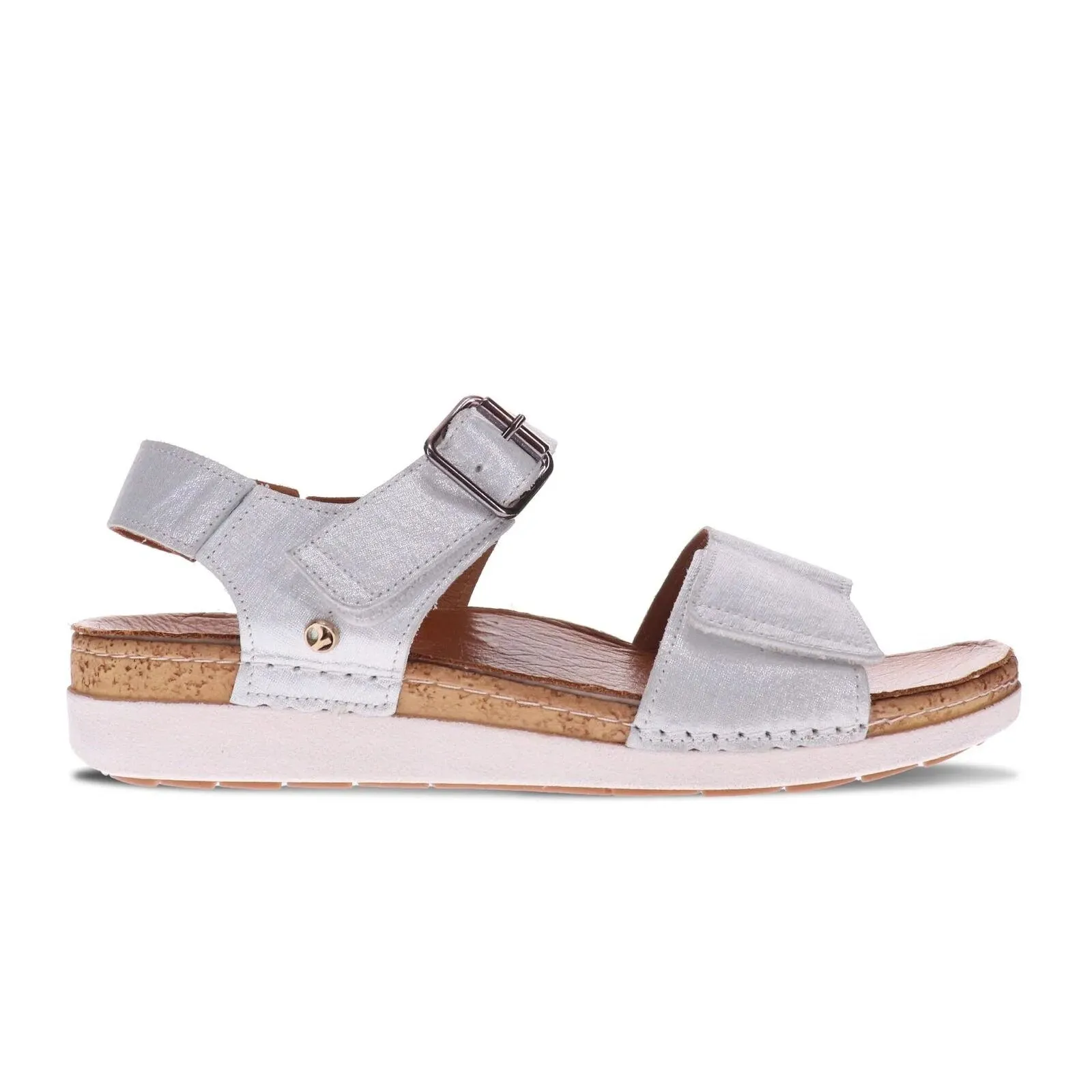 Georgia Tri Strap Adjustable Sandal in White Linen