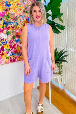 Gives You Joy Romper - Wisteria