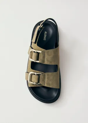 Harper Suede Khaki Leather Sandals
