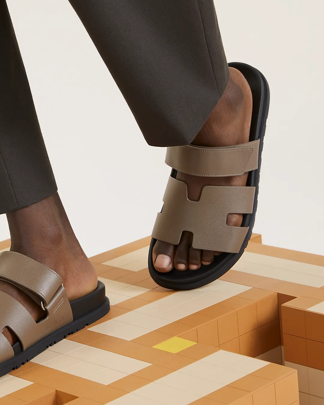 Hermes Chypre Sandals "Grey"